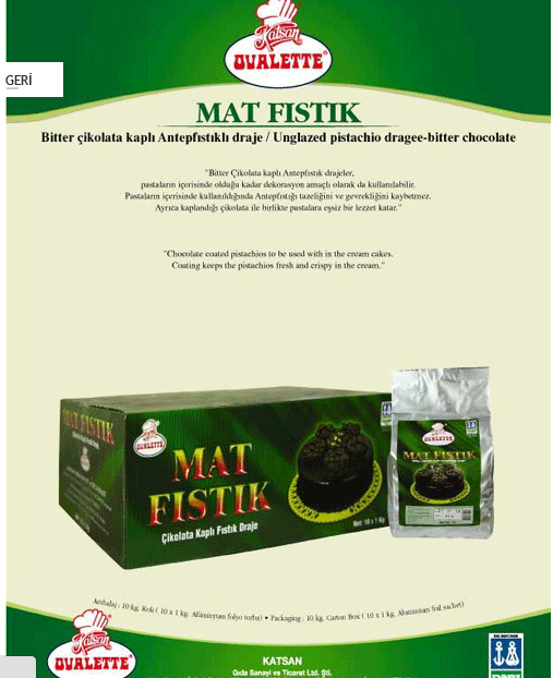 BİTTER ÇİKOLATA KAPLI ANTEP FISTIĞI DRAJE